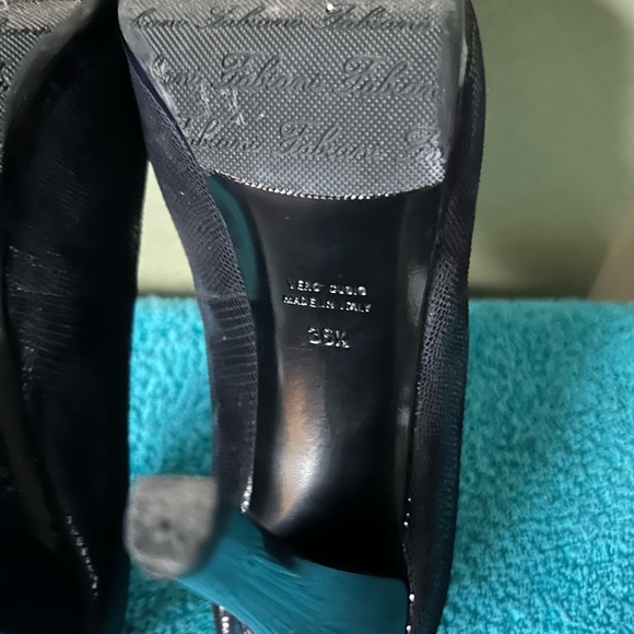 Sasha Fabiani Made in Italy Navy Blue Platform Heels - Picture 11 of 12